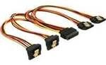 SATA 15Pin > 2x gewinkelt (unten) + 2x gerade, Kabel
