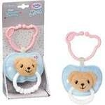Schnuller f&uuml;r Babys BABY born mit Bei&szlig;ring und Clip Teddy-Design waschbar