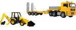 MAN TGA Tieflader mit JCB MIDI Baggerlader, Modellfahrzeug