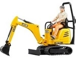 JCB Mikrobagger 8010 CTS und Bauarbeiter, Modellfahrzeug