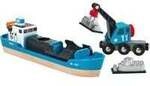 World Containerschiff mit Kranwagen, Spielfahrzeug