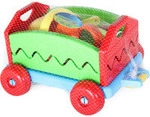 Outdoor active Nachziehwagen mit Eimergarnitur, 6-teilig, Sandspielzeug