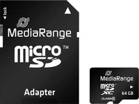 MediaRange MR955, MediaRange 64 GB microSDXC, Speicherkarte schwarz, Class 10