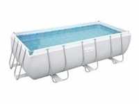 Power Steel Rectangular Frame Pool-Set, 404cm x 201cm x 100cm, Schwimmbad - hellgrau,