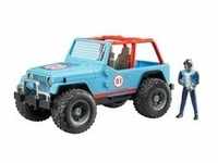 Jeep Cross Country Racer mit Rennfahrer, Modellfahrzeug - blau