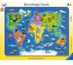 Kinderpuzzle Weltkarte mit Tieren