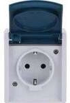 Schuko-Steckdose Schutzkontakt Aufputz mit Klappdeckel Typ 20 EW-53, 16 Ampere, 250