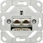 Netzwerk Anschlussdose Kategorie 6A, 2-fach, Schneidklemmtechnik, RJ45 Buchsen,