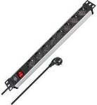 Alu-Line 19" Steckdosenleiste 8-fach, mit Schalter