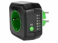 AES1 Timer Steckdose mit Energiesparfunktion, Zwischenstecker - schwarz/grün