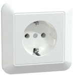Schutzkontakt-Steckdose mit voller Abdeckplatte, Unterputz, 16 Ampere, 250 Volt
