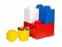LEGO Storage Brick Multi Pack 4er, Aufbewahrungsbox - rot, Gr. L