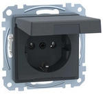 Schutzkontakt-Steckdose mit Klappdeckel, Unterputz, 16 Ampere, 250 Volt, System M