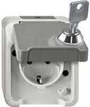 Schutzkontakt-Steckdose Schuko, Aufputz, mit Schraubklemmen, IP44, 16 Ampere, 250