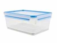 CLIP & CLOSE Frischhaltedose 3,7 Liter - transparent/blau, rechteckig, mit