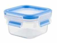 CLIP & CLOSE Frischhaltedose 0,2 Liter - transparent/blau, quadratisch