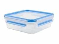 CLIP & CLOSE Frischhaltedose 0,85 Liter - transparent/blau, quadratisch