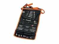 Mechaniker-Set mit Rolltasche, 76-teilig, Werkzeug-Set - schwarz/orange