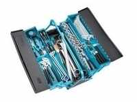 Metall-Werkzeugkasten mit Sortiment 190/80, Werkzeug-Set - schwarz/blau,...