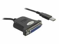 USB 1.1 Adapterkabel, USB-A Stecker > Parallel 25 Pin Buchse - schwarz, 80cm
