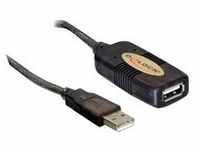 USB 2.0 Aktivverlängerungskabel, USB-A Stecker > USB-A Buchse - schwarz, 5 Meter