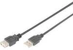 USB 2.0 Verl&auml;ngerungskabel, USB-A Stecker > USB-A Buchse