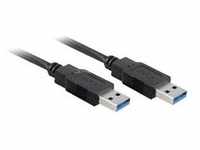 USB 3.2 Gen 1 Kabel, USB-A Stecker > USB-A Stecker - schwarz, 3 Meter