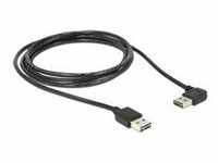 EASY-USB 2.0 Kabel, USB-A Stecker > USB-A Stecker 90° - schwarz, 1 Meter, rechts /