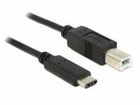 USB 2.0 Kabel, USB-C Stecker > USB-B Stecker - schwarz, 1 Meter