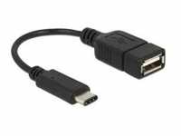 USB 2.0 Adapter, USB-C Stecker > USB-A Buchse - schwarz, 15cm