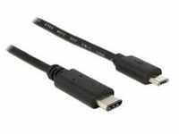 USB 2.0 Kabel, USB-C Stecker > Micro-USB Stecker - schwarz, 1 Meter