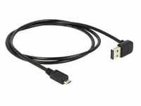 USB 2.0 Kabel, USB-A Stecker 90° > Micro-USB Stecker - schwarz, 1 Meter, nach...