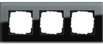 Abdeckrahmen dreifach aus Glas, gl&auml;nzende Oberfl&auml;che, Schutzart IP20, Esprit System