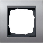 Abdeckrahmen 1-fach Aluminium mit Zwischenrahmen Anthrazit, bruchsicher