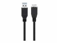 USB 3.2 Gen 1 Kabel, USB-A Stecker > Micro-USB Stecker (Typ B) - schwarz, 3...