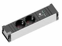 CONI Modulträger 3-fach, 2x Strom, 2x USB-A, Steckdosenleiste - Small, für...