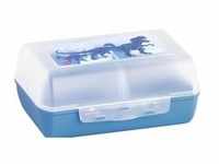 VARIABOLO Brotdose Dino, Lunch-Box - blau/transparent, herausnehmbare Trennwand