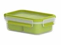 CLIP & GO Snackbox 0,55 Liter, Lunch-Box - hellgrün/transparent, mit 2 extra