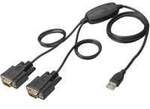 USB 2.0 Adapterkabel, USB-A Stecker > 2x Seriell RS232 Stecker