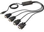USB 2.0 Adapterkabel, USB-A Stecker > 4x Seriell RS232 Stecker