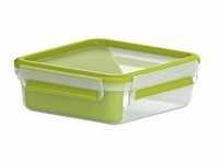 CLIP & GO Sandwichbox 0,85 Liter, Lunch-Box - hellgrün/transparent, mit Einsatz in