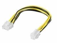 Internes Stromkabel ATX 8p auf 4p, Adapter - schwarz/gelb, 24cm, Bulk