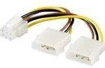 Internes PC-Stromkabel 2x 5,25-Stecker auf PCI Express 6-pin