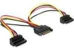 Y-Kabel Power SATA 15 Pin > 2 x SATA HDD