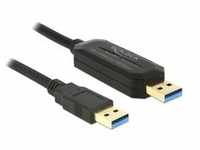 USB 3.2 Gen 1 DataLink Kabel, USB-A Stecker > USB-A Stecker - schwarz, Data Link + KM