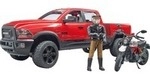 RAM 2500 Power Wagon mit Ducati Desert Sled und Fahrer, Modellfahrzeug