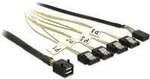 Adapterkabel Mini SAS HD SFF-8643 > 4x SATA 7 Pin Reverse