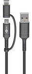 USB 2.0 Kabel, USB-A Stecker > USB-C + Micro-USB Stecker