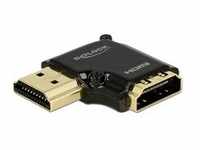 HDMI-A Stecker > HDMI-A Buchse 4K, Kabel - schwarz, 90° abgewinkelt nach links