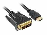 Adapterkabel HDMI > DVI - schwarz, 5 Meter, Single Link, 18+1
